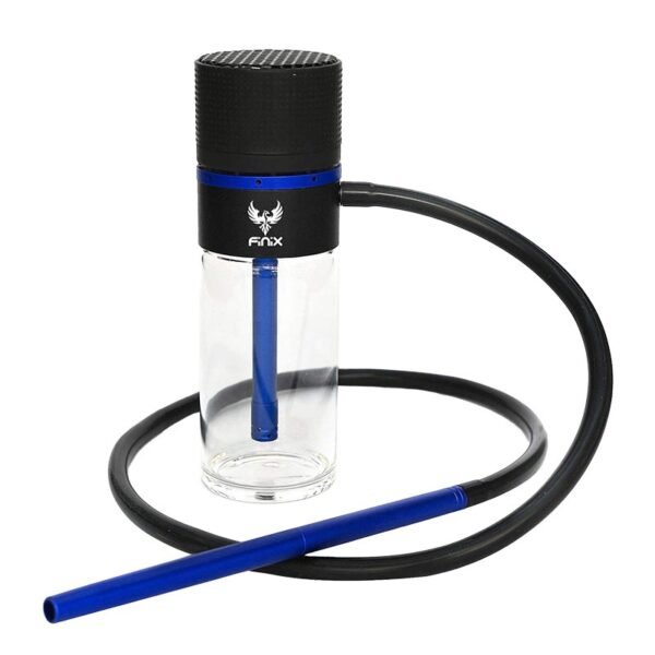 Finix Portable Car Hookah Glass Blue + Accessories & Bag