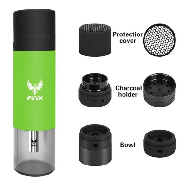 Finix Portable Car Hookah Plastic Green + Accessories & Bag - Image 4