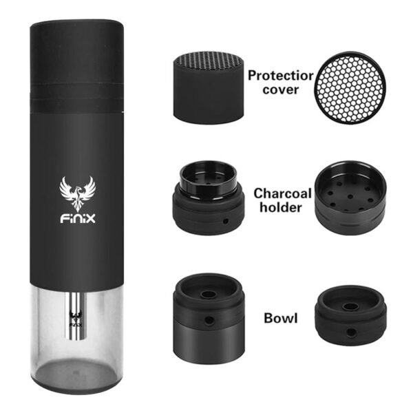 Finix Portable Car Hookah Plastic Black + Accessories & Bag - Image 4
