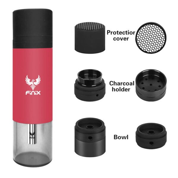 Finix Portable Car Hookah Plastic Red + Accessories & Bag - Image 4