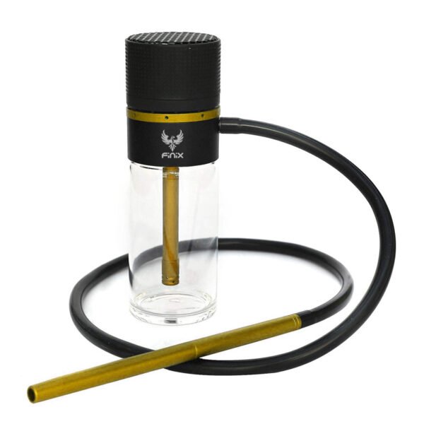 Finix Portable Car Hookah Glass Gold + Accessories & Bag